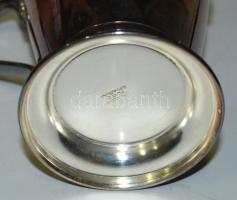 Alpakka kiöntő, jelzett, oldalán szőlő díszítéssel, hibátlan, m: 14 cm