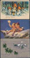 10 db háború előtti, újévi üdvözlőlap, közte két lithoval