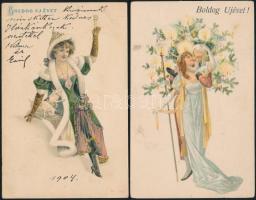 3 db újévi üdvözlőlap 1910 előttről