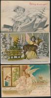 5 db karácsonyi üdvölőlap 1910 előttről, lithokkal