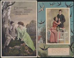 10 db háború előtti romantikus motívumlap párokról