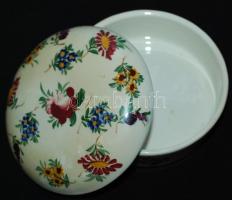 Kézzel festett bonbonier, jelzés nélkül, hibátlan, d:12 cm