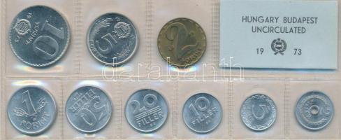 1973. 2f-10Ft 9db klf érmés forgalmi sor fóliatokban T:1
