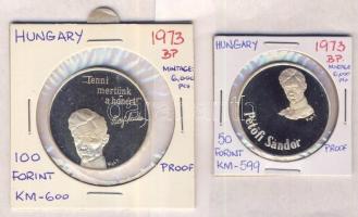 1973. 50Ft Ag + 100Ft Ag "Petőfi Sándor" pár T:PP