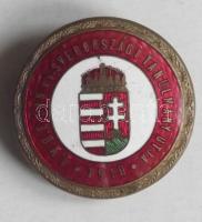 1910. "Országos Magyar Gazdasági Egyesület Dán és Svédországi tanulmányi útja" zománcozott jelvény (d=29mm) szign.: Morzsányi J. Budapest T:2