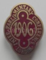 Nagy-Britannia 1906. "Inter-Parlamentáris Konferencia London" zománcozott br jelvény (35x25mm) szign.: Elkington 22 Regent St S.W. T:2 Great Britain 1906. "Inter-Parliamentary Conference London" enamelled Br badge, sign: Elkington 22 Regent St S.W. C:XF