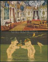 28 db háború előtti, vegyes tematikájú motívumlap, köztük sok üdvözlővel