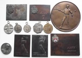 131db-ból álló szép vegyes sportérem / plakett gyűjtemény, közte sok bronz és ezüstözött darab, 3db ...