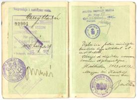 1928 Barsy Aladár miniszteri tanácsos útlevele teljesen betelve, nagyon sok bélyegzéssel. Fénykép nélkül / Passport of minister counselor