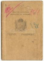 1928 Barsy Aladár miniszteri tanácsos útlevele teljesen betelve, nagyon sok bélyegzéssel. Fénykép né...