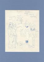 Végh Gusztáv (1889 - 1973): Szomorú karácsony (1932) két darab illusztráció a Színházi Élet számára, toll, papír, jelzett, a másik tus, papír, jelzés nélkül, mind a kettő szép paszpartuban, 30×21 cm