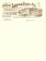 ~1930  2db Leiner Fülöp és fiai díszes fejléces levélpapír (magyar és német nyelvű)