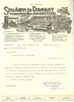 1943 Szilágyi és Diskant motor-gépgyár és malomépítészetének díszes fejléces levélpapírja