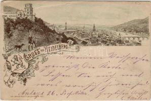 Heidelberg 1890! Feder Litho (fa)