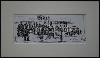 Mohácsi Regős Ferenc (1917-2000): Kilenc darab grafikája, egy kivételével mind tus vagy toll rajz, j...