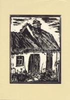 Sz. Józsa Angéla: Két darab linó, falvakról, papír, egyik jelzett, új paszpartuban