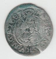 1687K-B Denár Ag "I. Lipót" T:2- ki. Huszár 1509.,Unger II.: 1110.