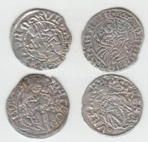 1490-1503. 4db Denár Ag "II. Ulászló" T:2-