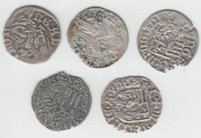 1458-1490. 5db Denár Ag I.Mátyás T:2-,3
