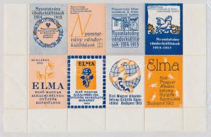 1913 Elma Magyar Alkalmi Bélyeggyűjtők Egyesülete 16 db-os levélzáró ív (hajtott)