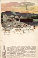 Révfülöp Brázay-féle sósborszesz reklám, litho