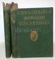 A mai katolikus irodalom kincsesháza I-II. kötet, Vigilia Antiqua Nyomdai és Irodalmi Rt. kiadása, kiadói egészvászon kötésben, a második kötet viseltes állapotban