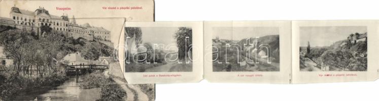 Veszprém Vár és Püspöki palota, leporello, Dávid árvaház, Korona Szálló, Megyeháza, Séd patak