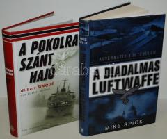 2db érdekes könyv: Mike Spick - A diadalmas Luftwaffe, Gilbert Sinoué - A pokolra szánt hajó, mindkettő jó állapotban, védőborítóval