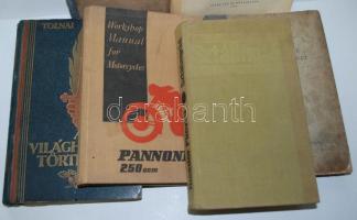 6db klf témájú könyv: Motorkerékpár műszaki tansegédlet, Sztálingrád, Tolnai: A világháború történet...