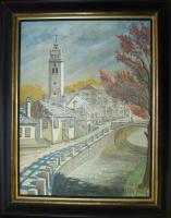 Olvashatatlan jelzéssel: Kilb látkép, olaj, vászon, szép keretben, 50×40 cm