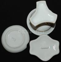 Kis porcelán tétel: Kis ékszer tartó doboz, kis tálka, kicsi kínáló, mind hibátlan, kettő jelzett