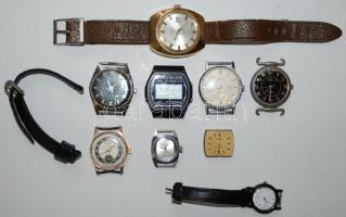 9db klf karóra szíjjal és anélkül kis dobozban, néhány működőképes