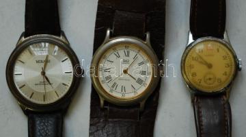 3db karóra: ~1950 Pobeda és 2db klf Quartz márkájú