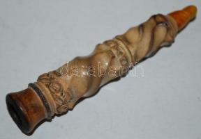 ~1930 Dekoratív faragott fa szipka eredetei dobozában