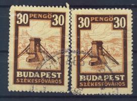 Városi okmánybélyeg Budapest 2x 30P (5.000)