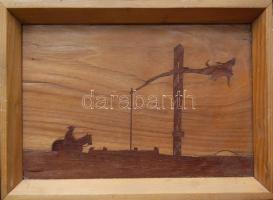 Festett szalma és intarziás képek, összesen: 3 db