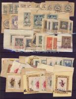 1893-1950 90 db okmánybélyeg kivágásokon, 3 db stecklapon
