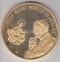 Bognár György (1944-) 1991. "II.János Pál pápa látogatása - Debrecen" aranyozott piefort emlékérem (d=65mm) T:PP