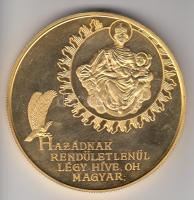 Bognár György (1944-) 1989. "1956-1989 Magyar Köztársaság Emlékérem" aranyozott nagyméretű piefort emlékérem (65mm) T:PP