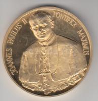 Kiss Sándor (1925-1999) 1991. "II.János Pál Szombathelyen" nagyalakú aranyozott Br emlékérem (d=65mm) T:PP