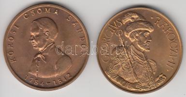 Tóth Sándor (1933-) 1987. "MÉE Hajdú-Bihar Megye / II. Rákóczi György" fényes Br emlékérem (d=42mm) T:1- + Bognár György (1944-) 1987. "Mezőgazdasági Múzeum Baráti Körének Szécsényi Csoportja / Kőrösi Csoma Sándor" fényes Br emlékérem (42,5mm) T:2
