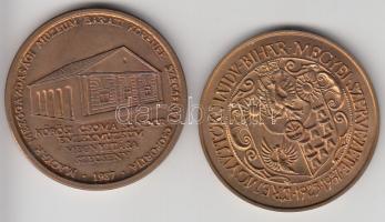 Tóth Sándor (1933-) 1987. "MÉE Hajdú-Bihar Megye / II. Rákóczi György" fényes Br emlékérem...