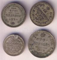 Oroszország 1908. 15k Ag + 1912. 10k Ag + 1914. 15k Ag (2x) + 1915. 20k Ag T:2/2-,2- Russia 1908. 15 kopeks Ag + 1912. 10 kopeks + 1914. 15 kopeks Ag (2x) + 1915. 20k Ag C:XF/VF,VF