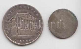 Ausztria 1869. 10Kr Ag T:5 + 1926. 1Sch Ag T:2- Austria 1869. 10 Kreuzer Ag C:Pr + 1926. 1 Schilling Ag C:VF