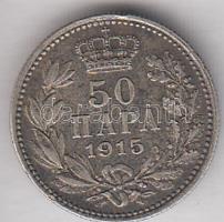 Szerbia 1915. 50P Ag T:2 patina
Serbia 1915. 2 Para Ag C:XF patina