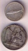 Kanada 1967. 10c Ag + Olaszország 1927. 5L Ag T:2-,2-/3 Canada 1967. 10 cent Ag + Italy 1927. 5 Lire Ag C:VF,VF/F