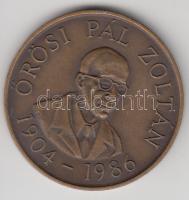 Bognár György (1944-) 1986. "Őrösi Pál Zoltán" Br emlékérem (42mm) T:2 kis ph.