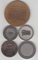 5db különféle emlékérem, közte: 1966. "Állami Biztosító" Br szakszervezeti emlékérem (60mm...