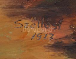 Szőllősi jelzéssel: Erdei kísértet, olaj, farost, 69×48 cm kerettel