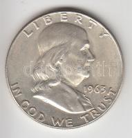 Amerikai Egyesült Államok 1963. 1/2$ Ag "Franklin" T:2- USA 1963. 1/2 Dollar Ag "Franklin" C:VF
